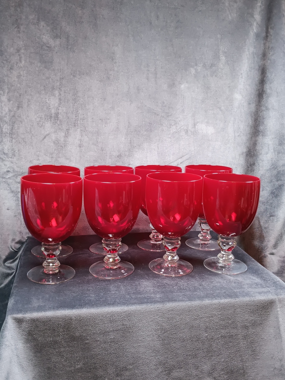 Vintage Zrike Camelot Large  Red Goblet Wine/Water Stemware  - (Set of 8)
